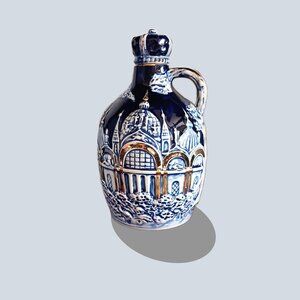 Vintage 60's Tilso Japan Cobalt Blue and Gold Porcelain Musical Decanter